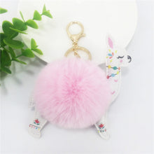 Lade das Bild in den Galerie-Viewer, PU alpaca ball keychain
